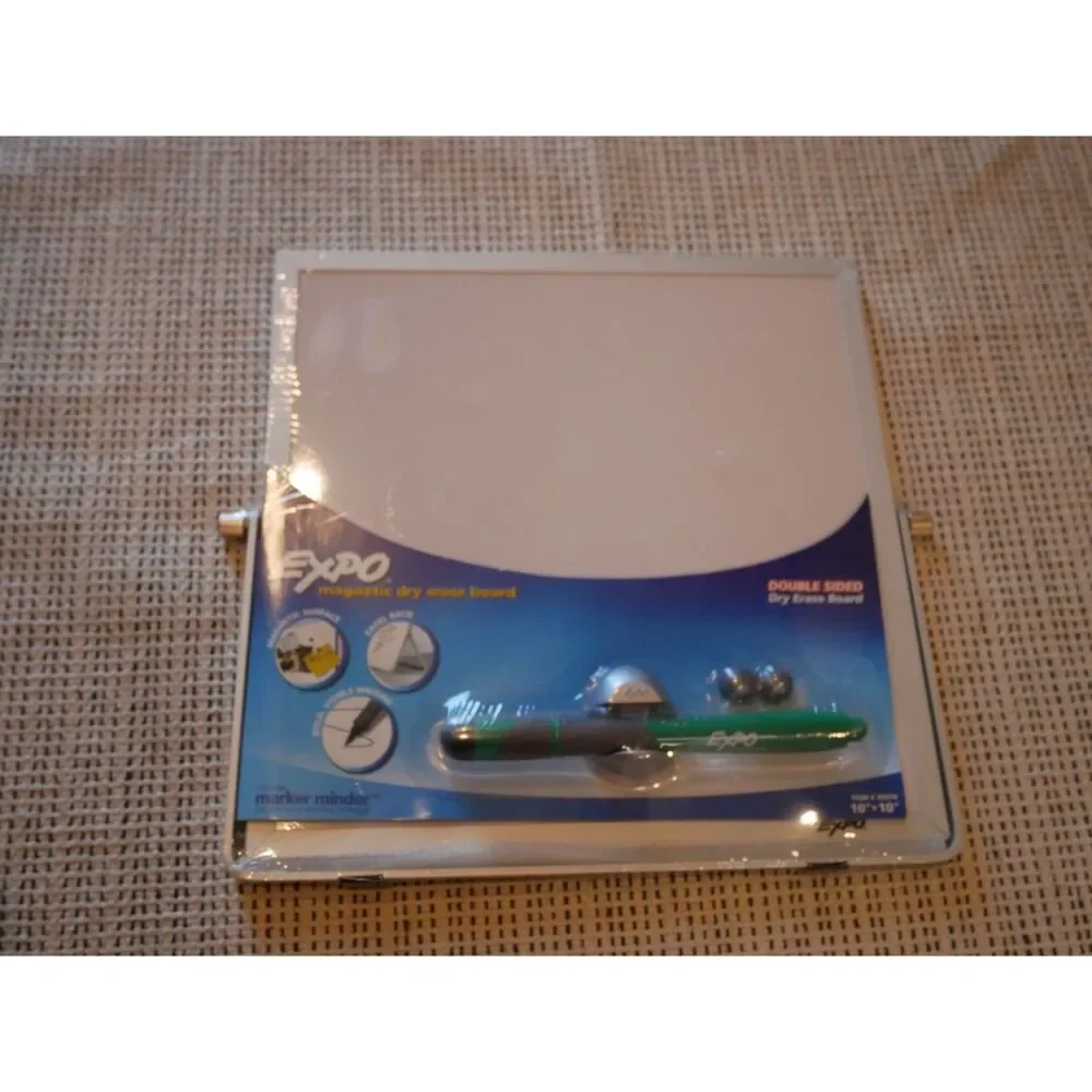 Expo Magnetic Dry Erase Board 10x10 Double Sided with Marker Magnets New
